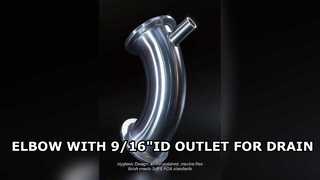 Gomito sanitario con porta della valvola di scarico