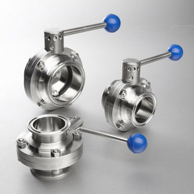 Sanitario Ss Valvola a farfalla, 316l Clamped Weld DIN Valvola a farfalla