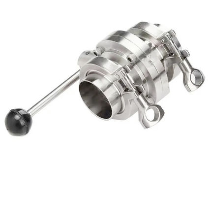 Un buon prezzo. Valvola a farfalla manuale in acciaio inossidabile, tri-clamp ferrule set completo in linea